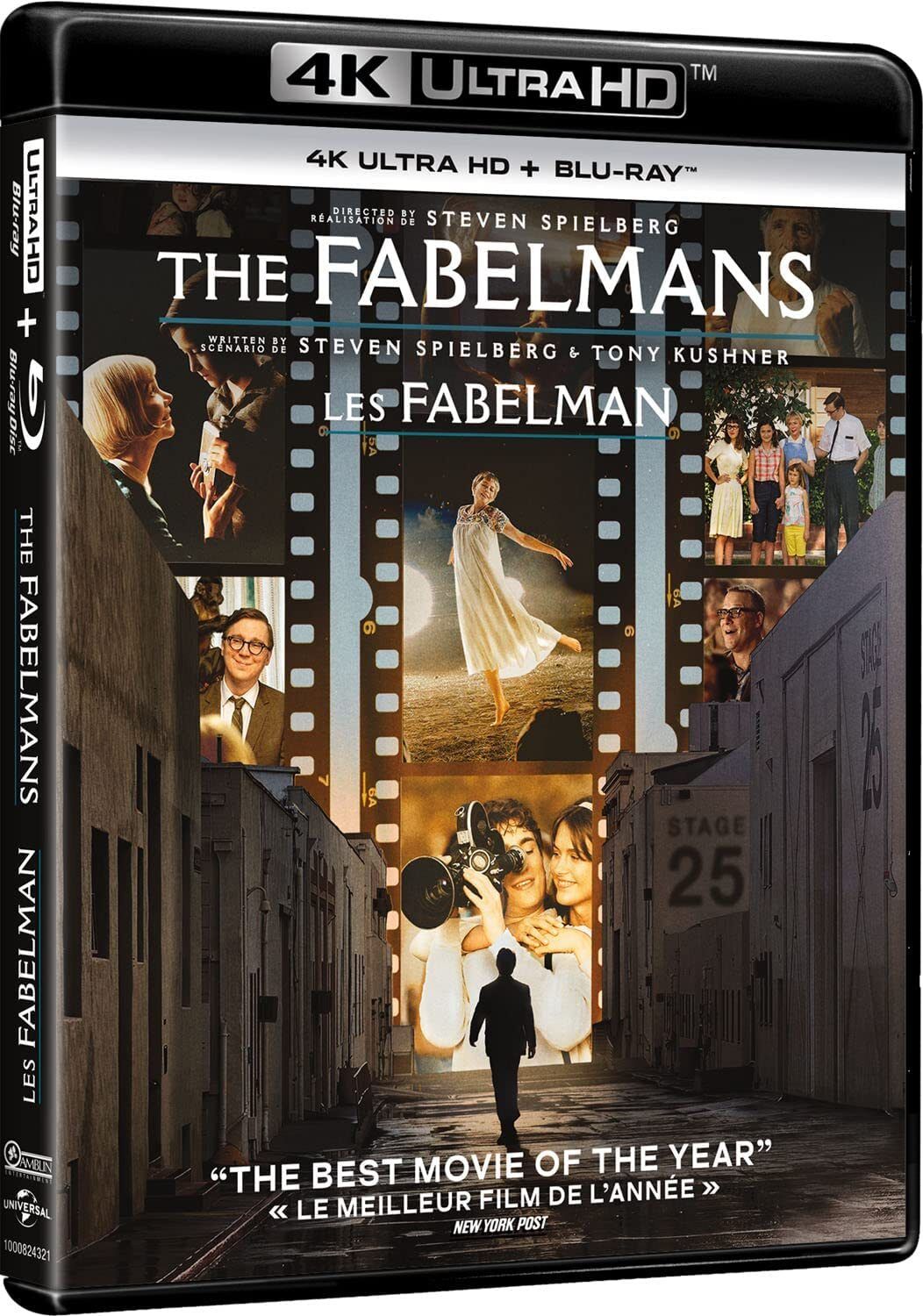 The jacket art for Universal's 4K edition of THE FABELMANS.