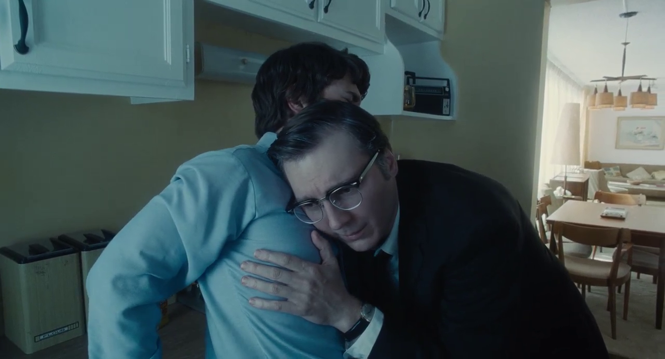 Paul Dano soothes Gabriel LaBelle in a still from THE FABELMANS.