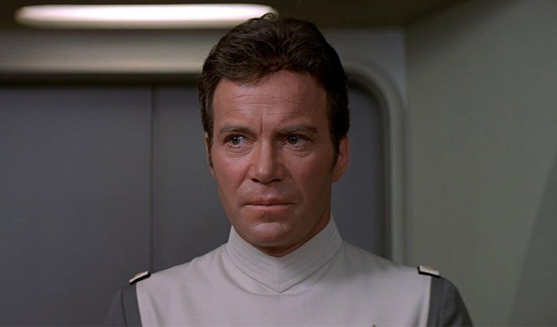 An image of William Shatner, looking mildly perplexed, in STAR TREK: THE MOTION PICTURE.
