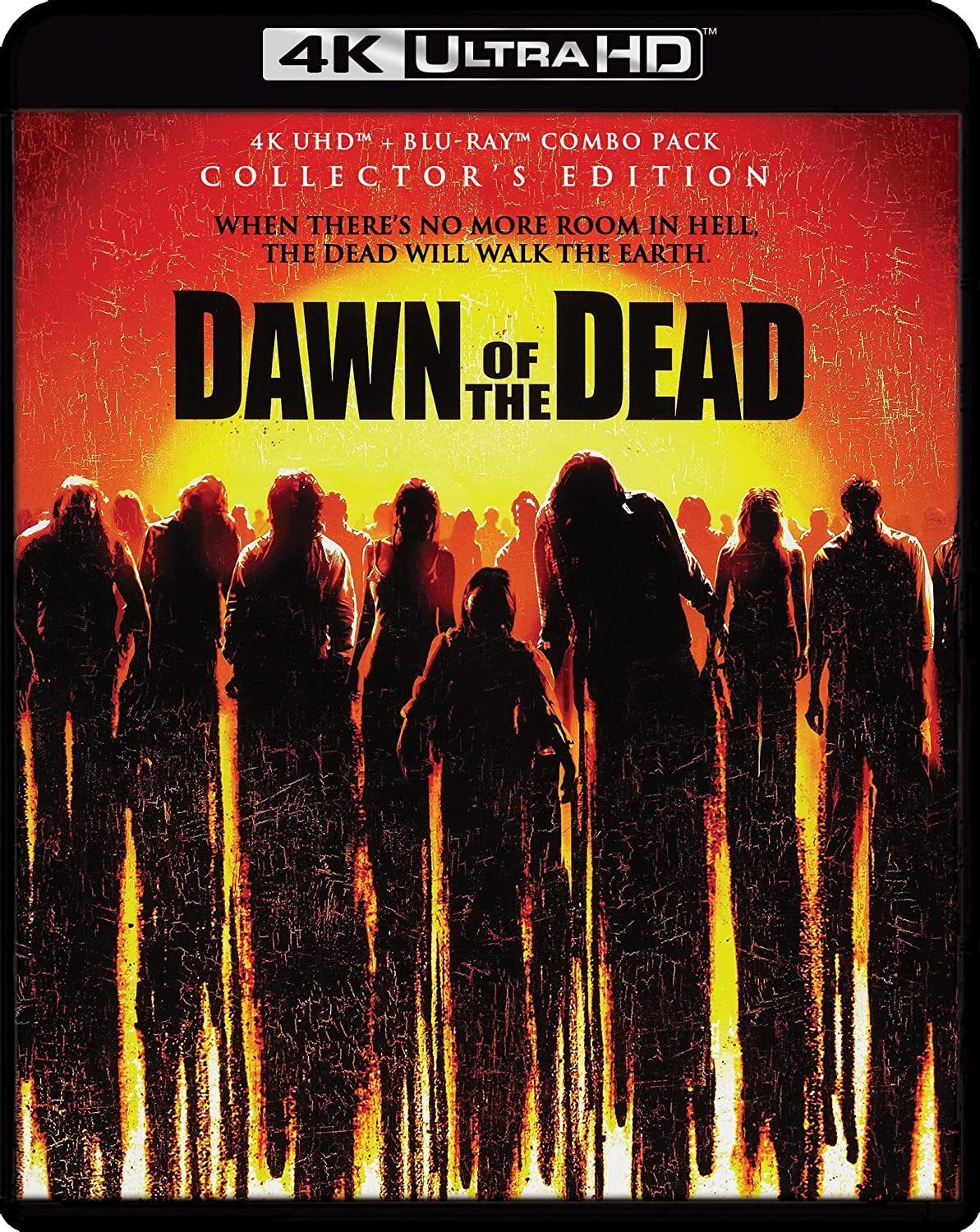 Shadows loom on the cover of Shout! Factory's 4K edition of Zack Snyder's DAWN OF THE DEAD.