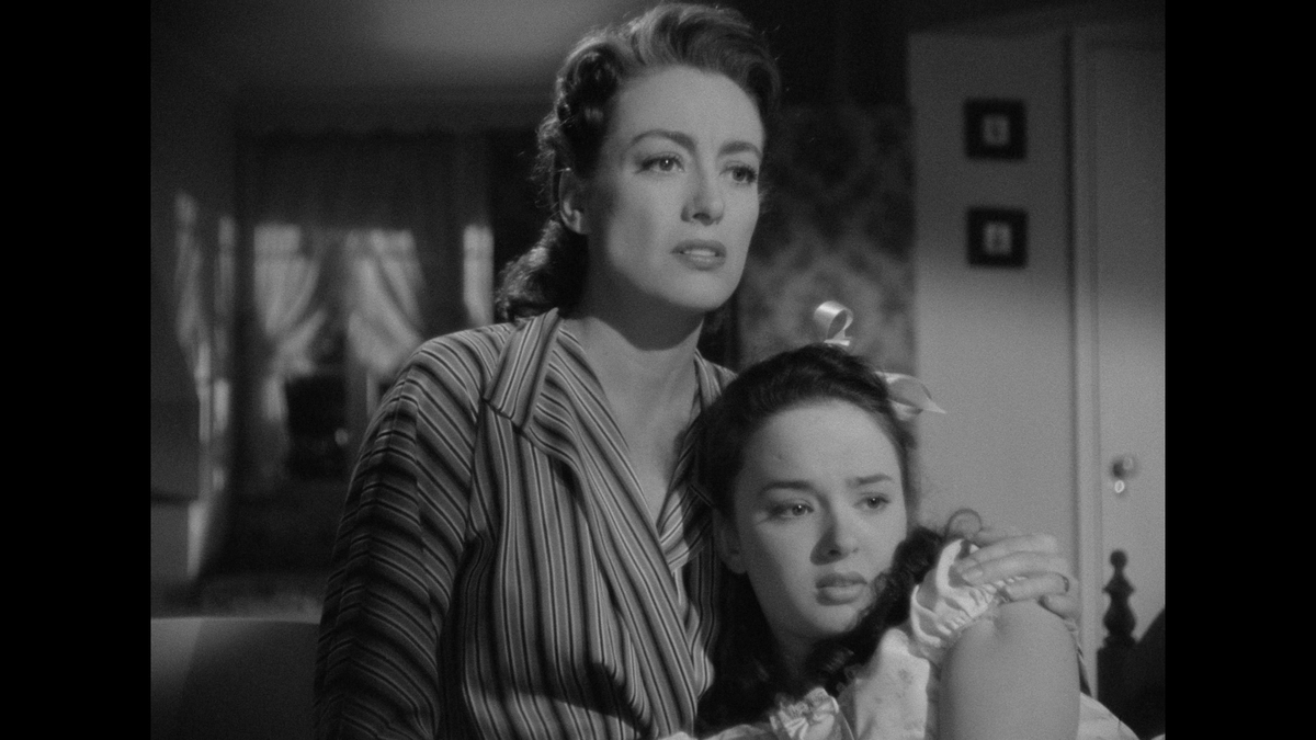 Joan Crawford and Ann Blyth in a still from MILDRED PIERCE.